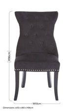 Regents Park Black Cotton Velvet Dining Chair - Bargainia.com - 5018705791197