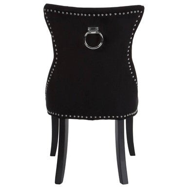 Regents Park Black Cotton Velvet Dining Chair - Bargainia.com - 5018705791197