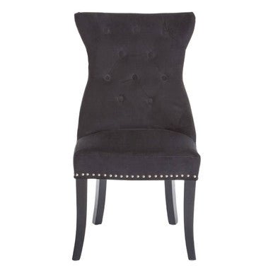 Regents Park Black Cotton Velvet Dining Chair - Bargainia.com - 5018705791197