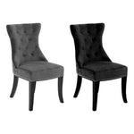 Regents Park Black Cotton Velvet Dining Chair - Bargainia.com - 5018705791197