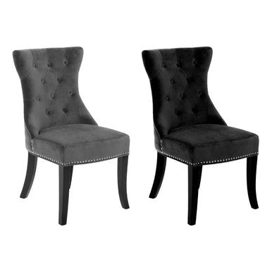Regents Park Black Cotton Velvet Dining Chair - Bargainia.com - 5018705791197