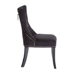 Regents Park Black Cotton Velvet Dining Chair - Bargainia.com - 5018705791197