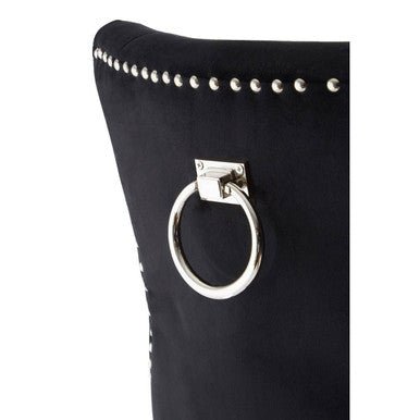 Regents Park Black Cotton Velvet Dining Chair - Bargainia.com - 5018705791197