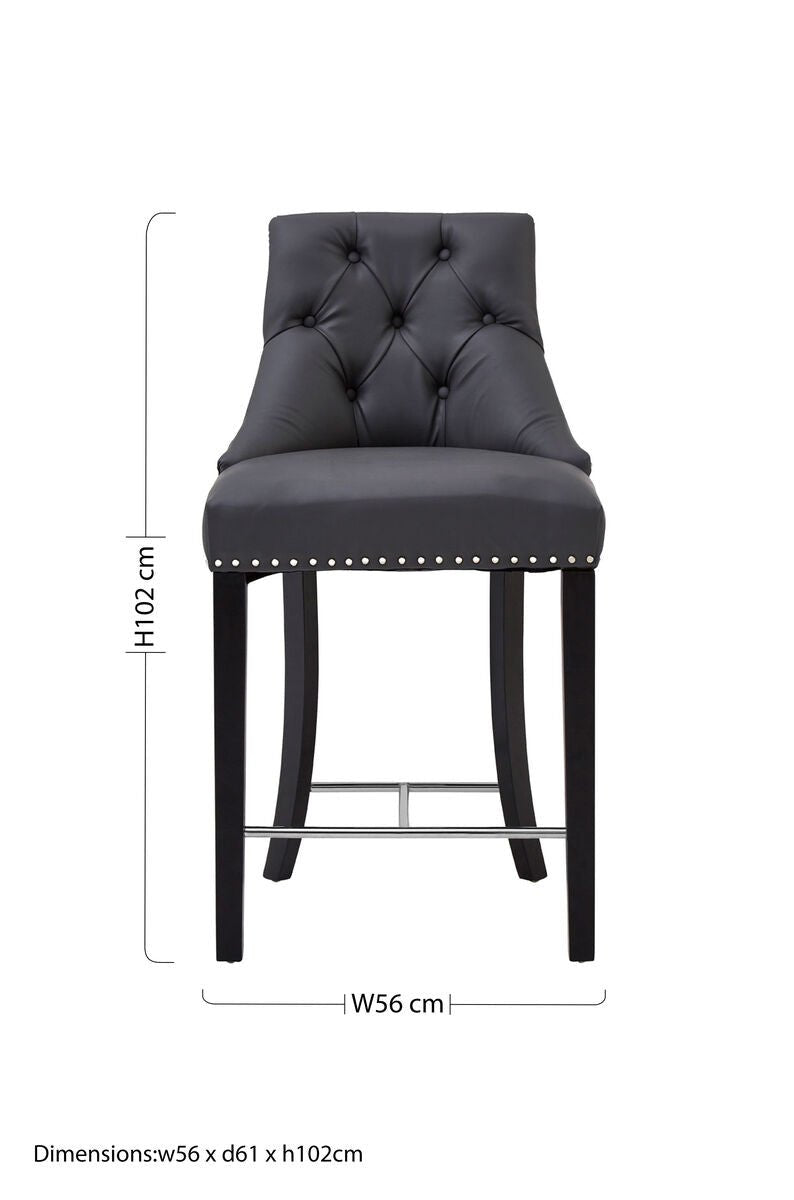 Regents Park Grey Faux Leather Bar Chair - Bargainia.com - 5018705414522