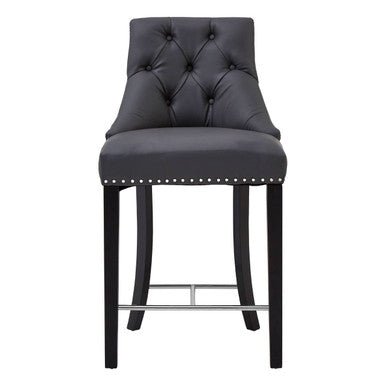 Regents Park Grey Faux Leather Bar Chair - Bargainia.com - 5018705414522