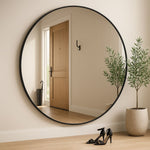 Rei - Large Round Black Metal Circle Mirror - 180cm x 180cm - Bargainia.com - 