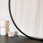 Rei - Large Round Black Metal Circle Mirror - 180cm x 180cm - Bargainia.com - 