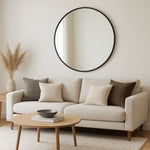 Rei - Round Black Metal Circle Mirror - 70cm x 70cm - Bargainia.com - 