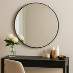 Rei - Round Black Metal Circle Mirror - 70cm x 70cm - Bargainia.com - 