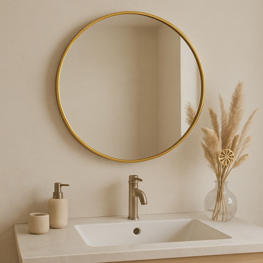 Rei - Round Gold Metal Circle Mirror - 50cm x 50cm - Bargainia.com - 5061083361162 - REI50GLD