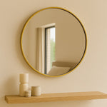 Rei - Round Gold Metal Circle Mirror - 50cm x 50cm - Bargainia.com - 