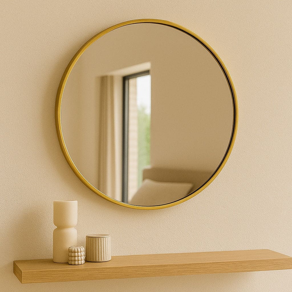 Rei - Round Gold Metal Circle Mirror - 50cm x 50cm - Bargainia.com - 5061083361162 - REI50GLD