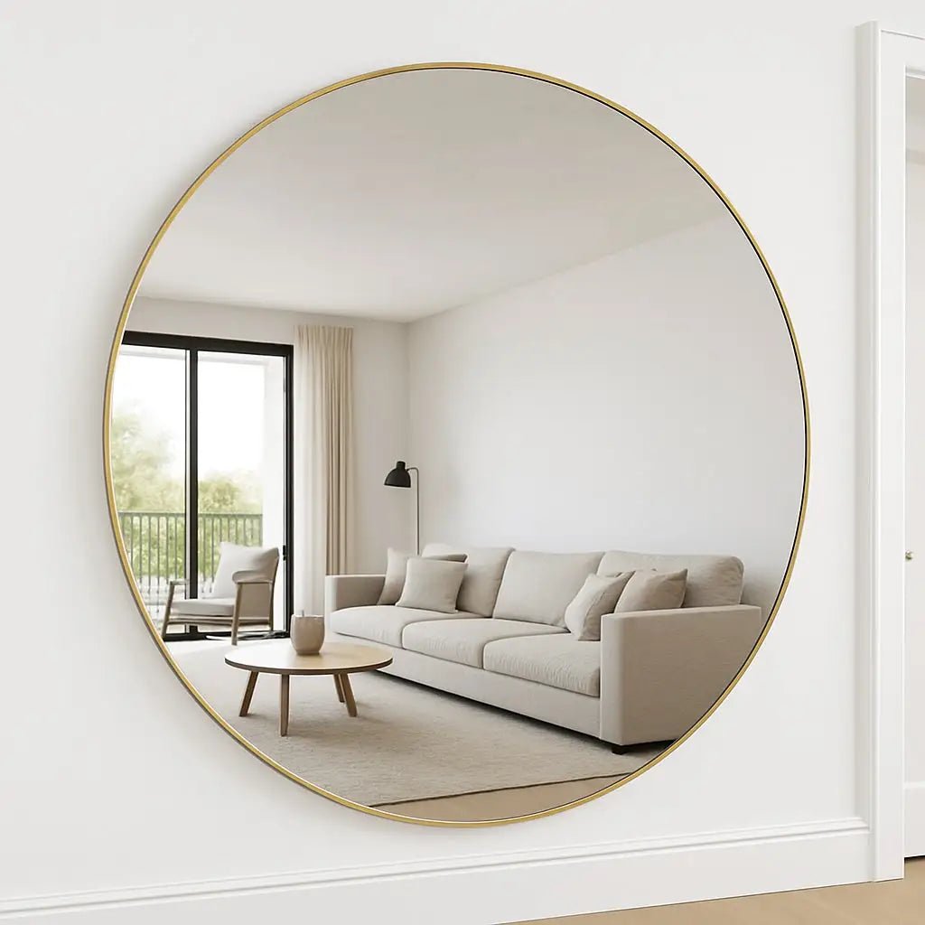Rei - XXL Round Gold Metal Circle Mirror - 180cm x 180cm - Bargainia.com - 5061083361155 - REI180GLD