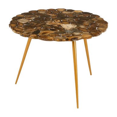 Relic Low Side Table With Agate Stone Top - Bargainia.com - 5018705422497