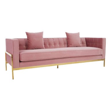 Rena 3 Seat Pink Sofa - Bargainia.com - 