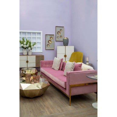 Rena 3 Seat Pink Sofa - Bargainia.com - 