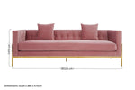 Rena 3 Seat Pink Sofa - Bargainia.com - 