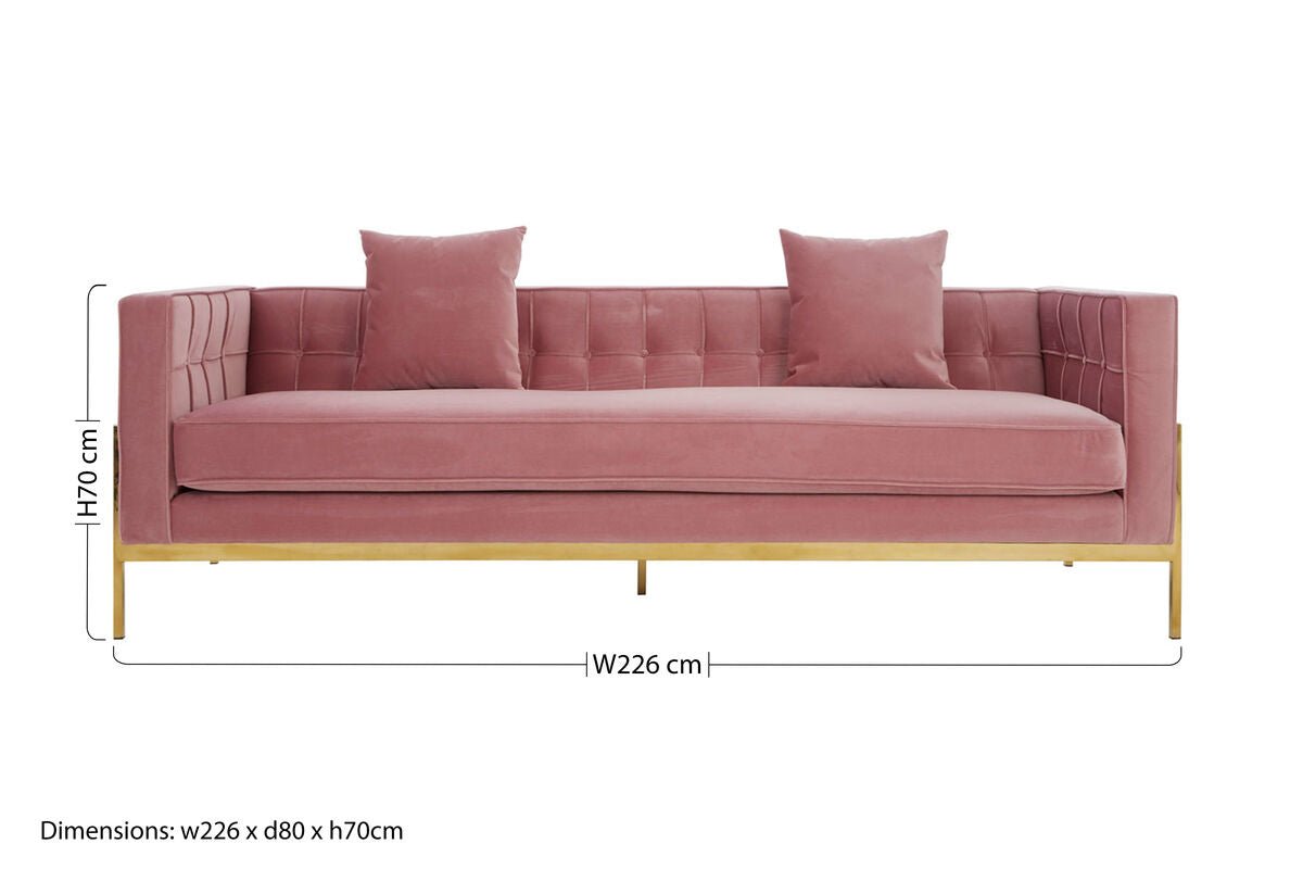 Rena 3 Seat Pink Sofa - Bargainia.com - 
