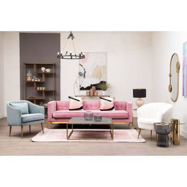Rena 3 Seat Pink Sofa - Bargainia.com - 