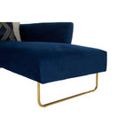 Renee 5 Seat Dark Blue Velvet Corner Sofa - Bargainia.com - 