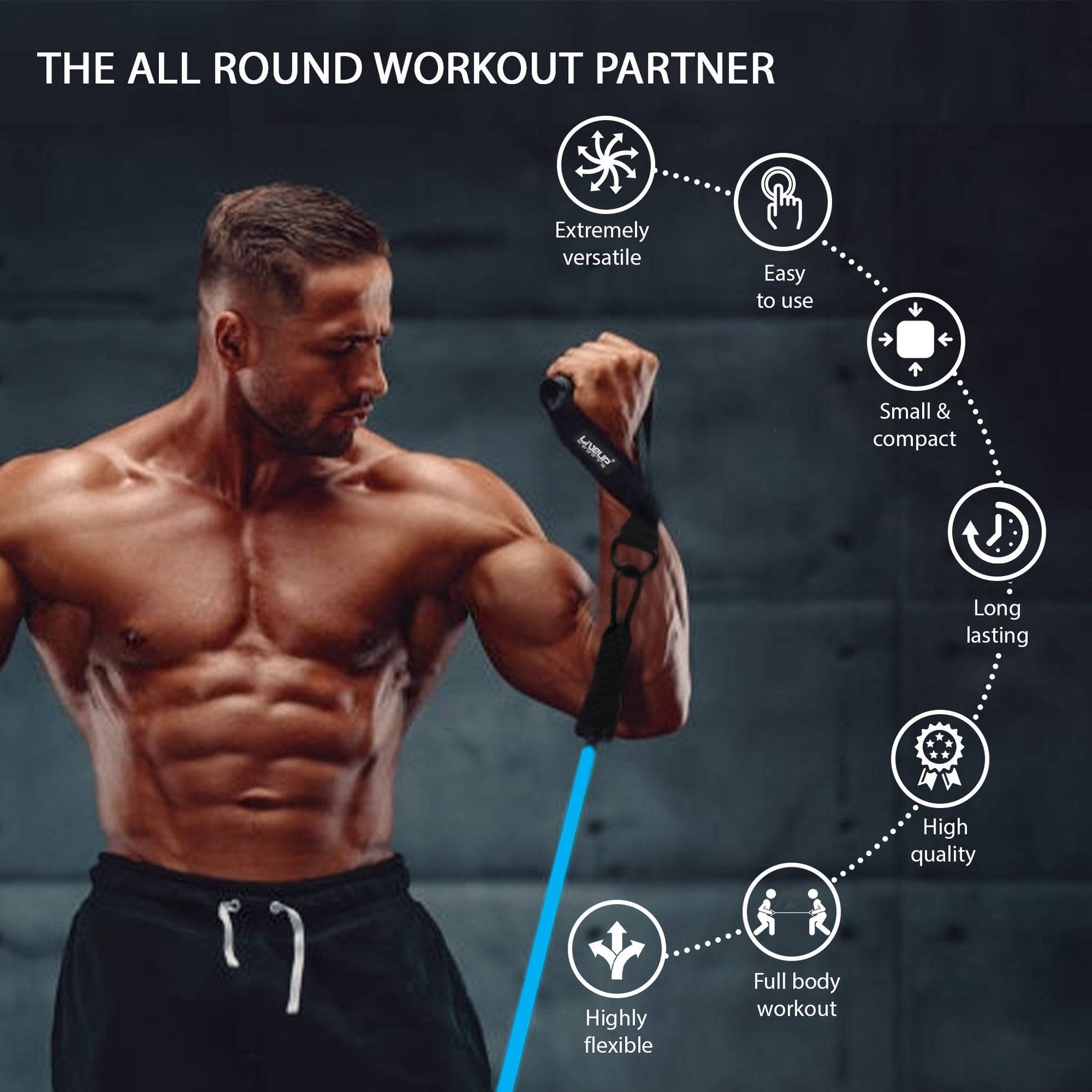 Resistance Bands Exercise Fitness Tubes With Handles Set - Bargainia.com - 