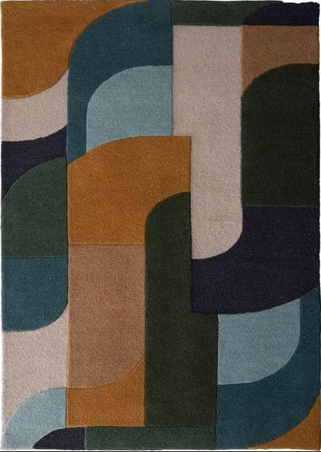 Retro Deco Rug Abstract Design - Bargainia.com - 5026134637825 - RETDEC_BLUEXX_120X170
