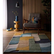 Retro Deco Rug Abstract Design - Bargainia.com - 5026134637825 - RETDEC_BLUEXX_120X170