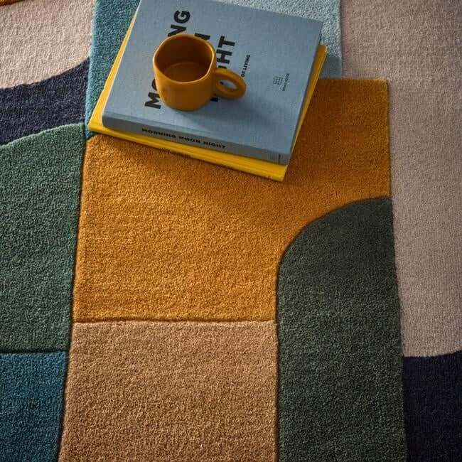 Retro Deco Rug Abstract Design - Bargainia.com - 5026134637825 - RETDEC_BLUEXX_120X170