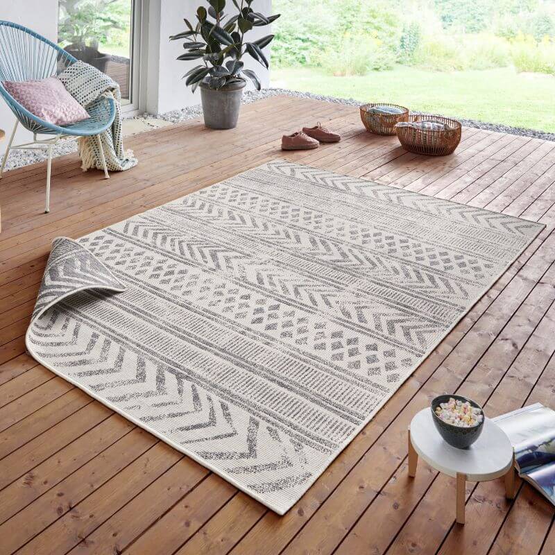 Reversible Geometric Indoor - Outdoor Flatweave Rug - Bargainia.com - 4260628029579 - 103862-80x150