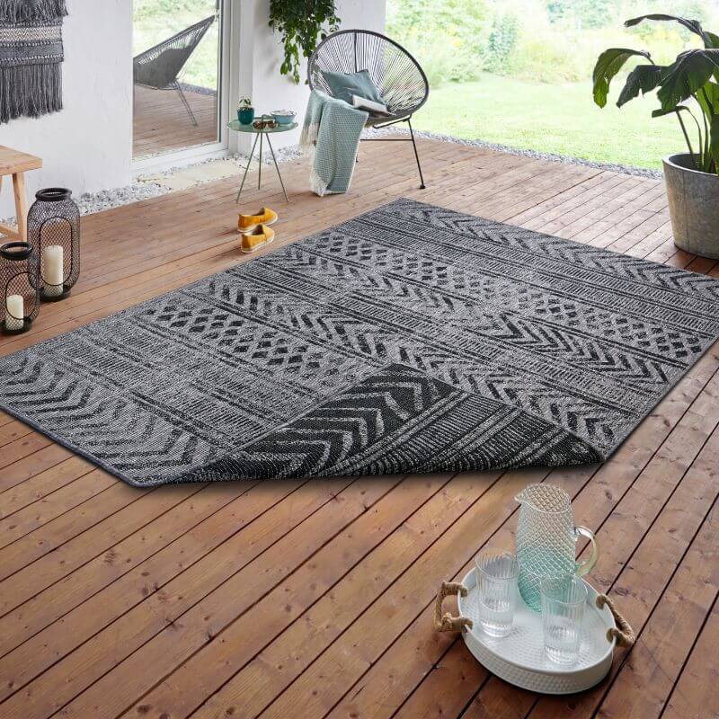 Reversible Geometric Indoor - Outdoor Flatweave Rug - Bargainia.com - 4260770243502 - 105417-80x150