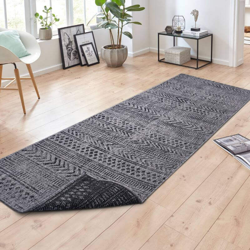 Reversible Geometric Indoor - Outdoor Flatweave Rug - Bargainia.com - 4260770243519 - 105417-80x250