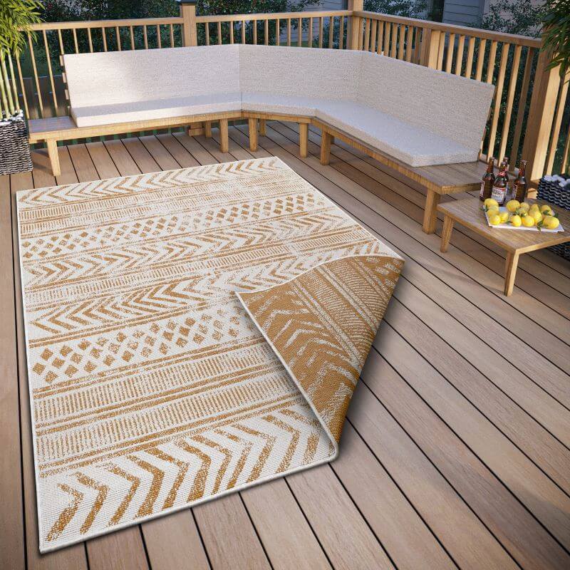 Reversible Geometric Indoor - Outdoor Flatweave Rug - Bargainia.com - 
