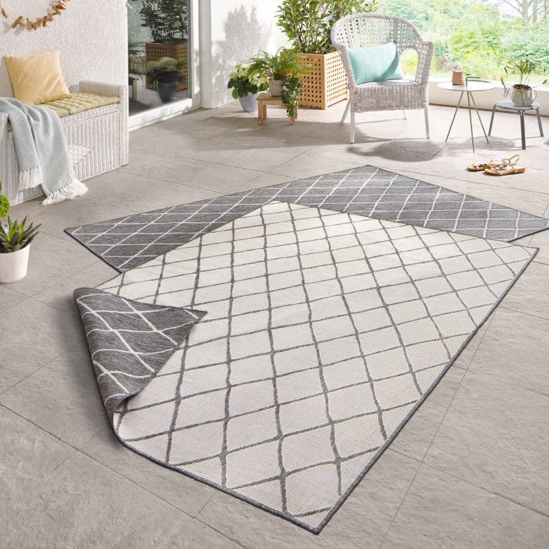 Reversible Indoor - Outdoor Geometric Flatweave Rug - Bargainia.com - 4260525253114 - 103118-80x150