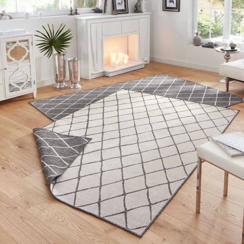 Reversible Indoor - Outdoor Geometric Flatweave Rug - Bargainia.com - 