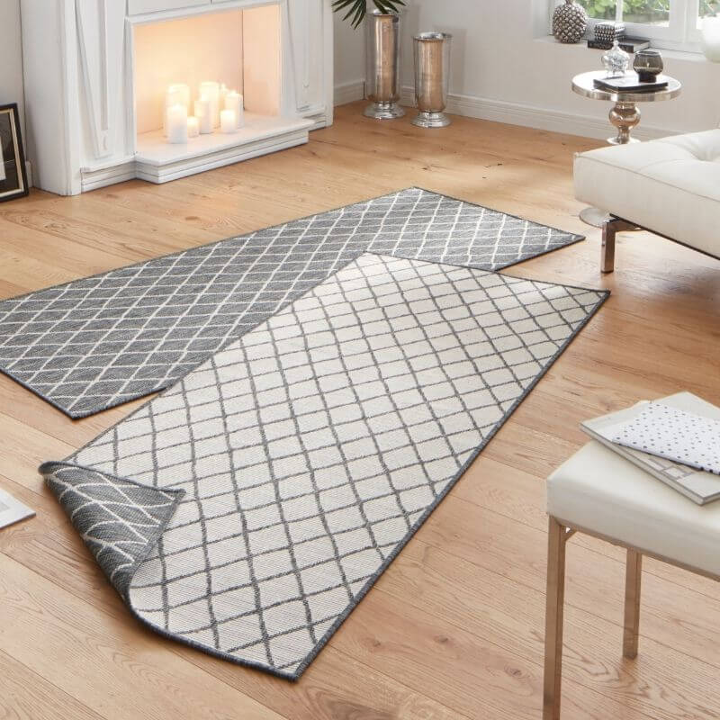 Reversible Indoor - Outdoor Geometric Flatweave Rug - Bargainia.com - 
