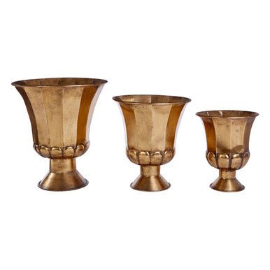 Reza Set of 3 Gold Finish Planters - Bargainia.com - 5018705379708