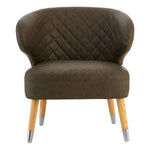 Richy Brown Leather Effect Accent Chair - Bargainia.com - 5018705414355