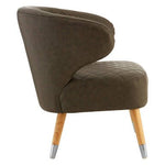 Richy Brown Leather Effect Accent Chair - Bargainia.com - 5018705414355