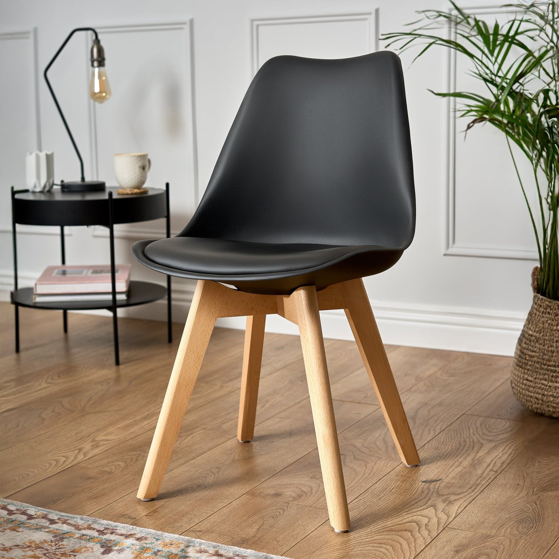 Rocco Tulip Dining Chairs - Black - Bargainia.com - 