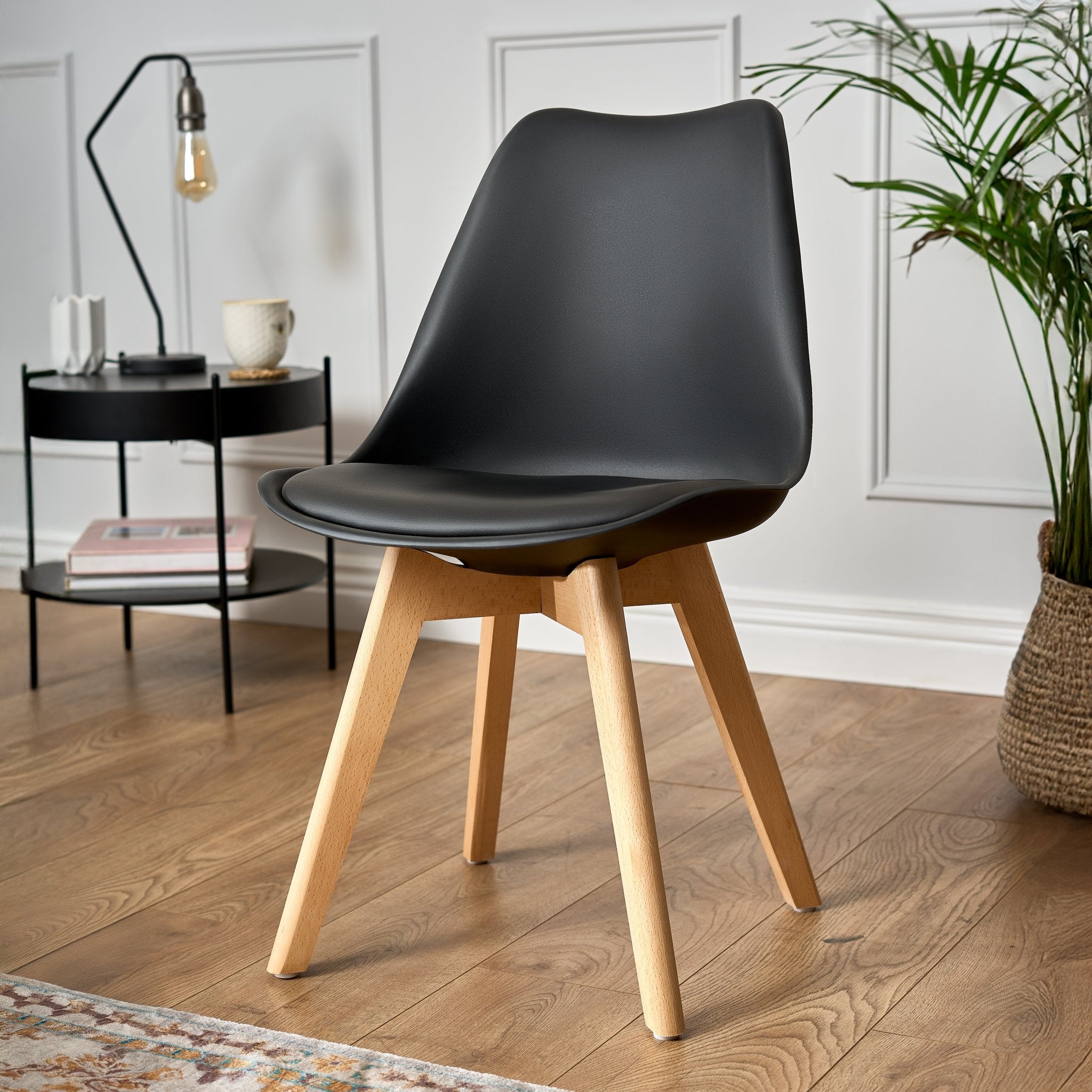 Rocco Tulip Dining Chairs - Black Bargainia