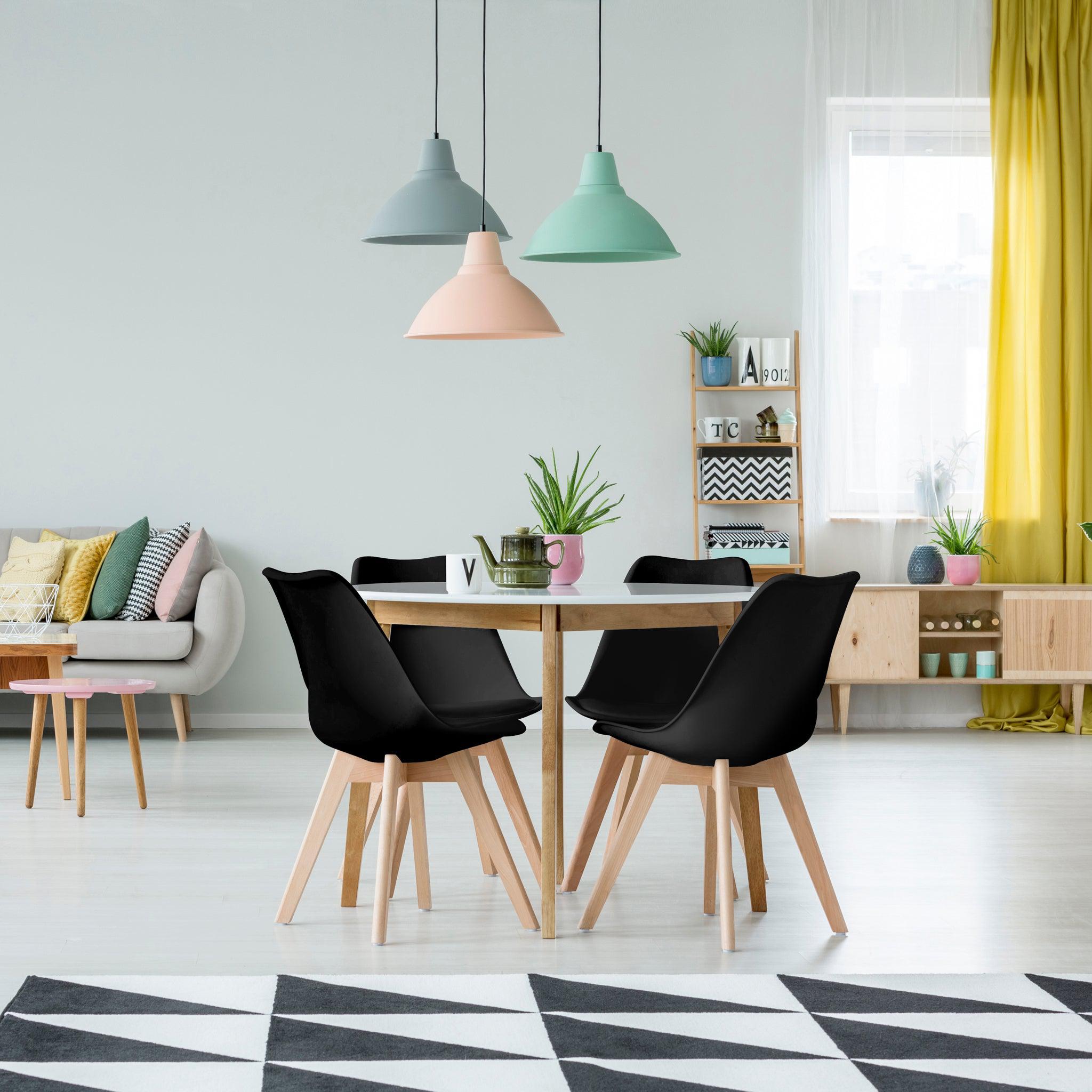 Rocco Tulip Dining Chairs - Black Bargainia