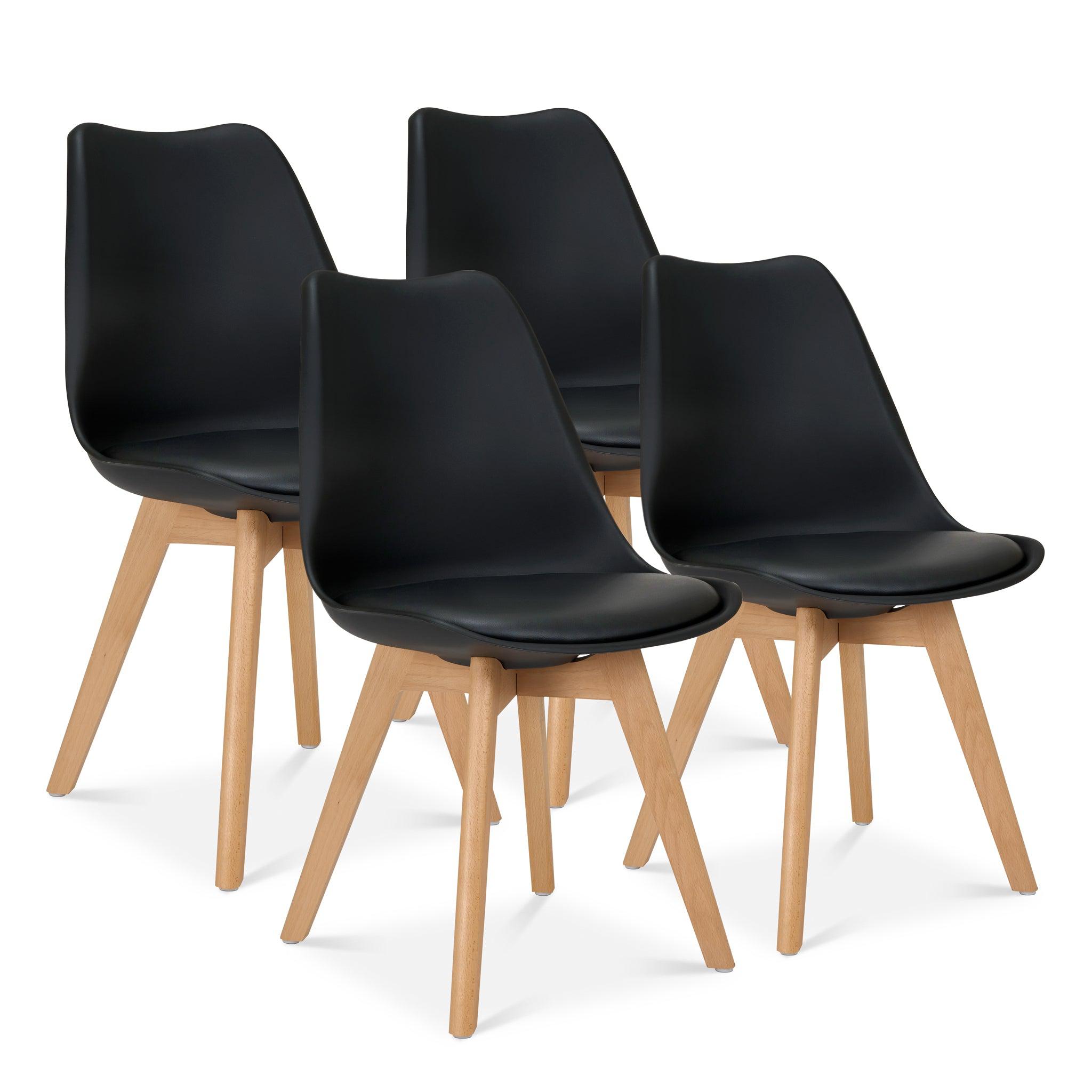 Rocco Tulip Dining Chairs - Black - Bargainia.com - 