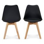 Rocco Tulip Dining Chairs - Black - Bargainia.com - 