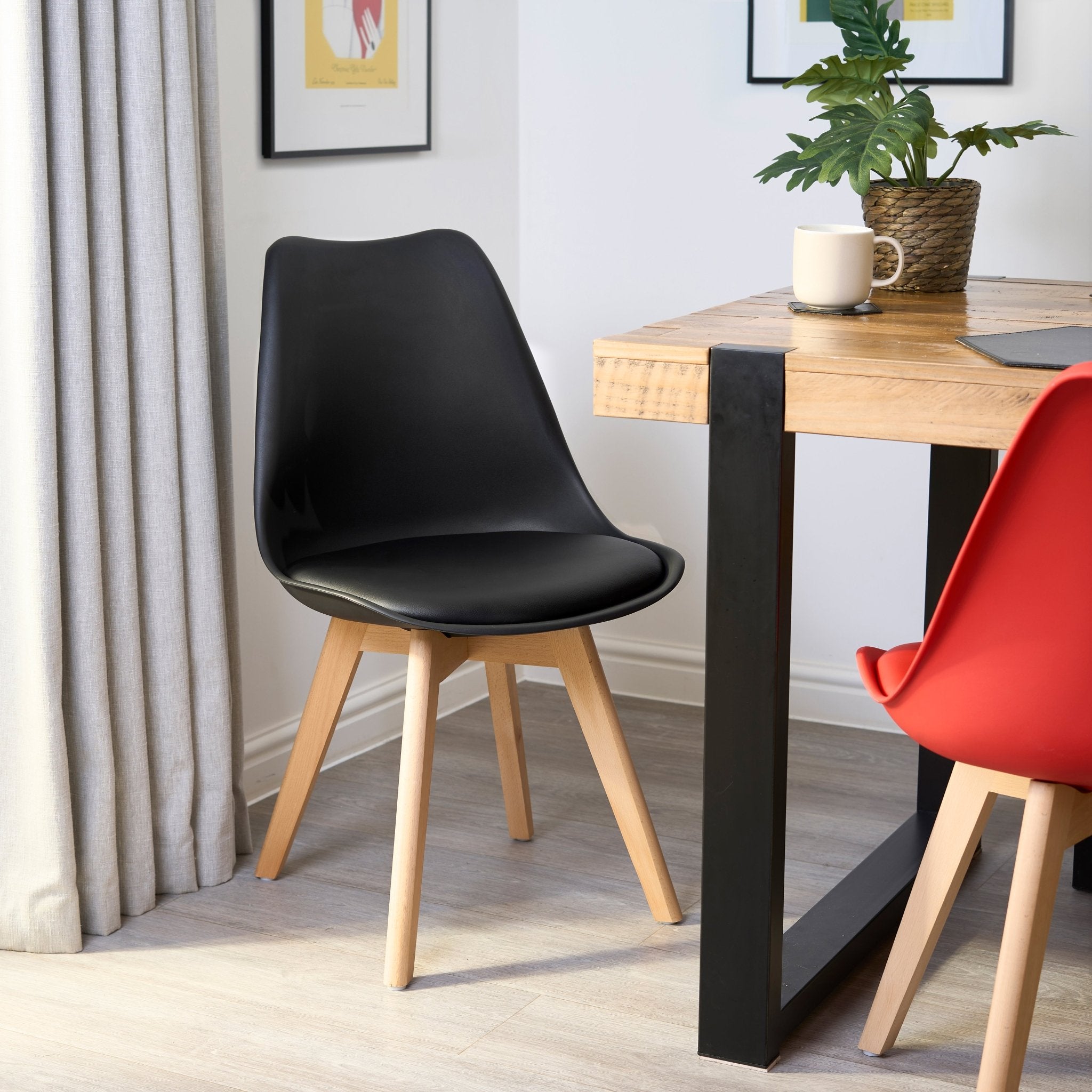 Rocco Tulip Dining Chairs - Black Bargainia