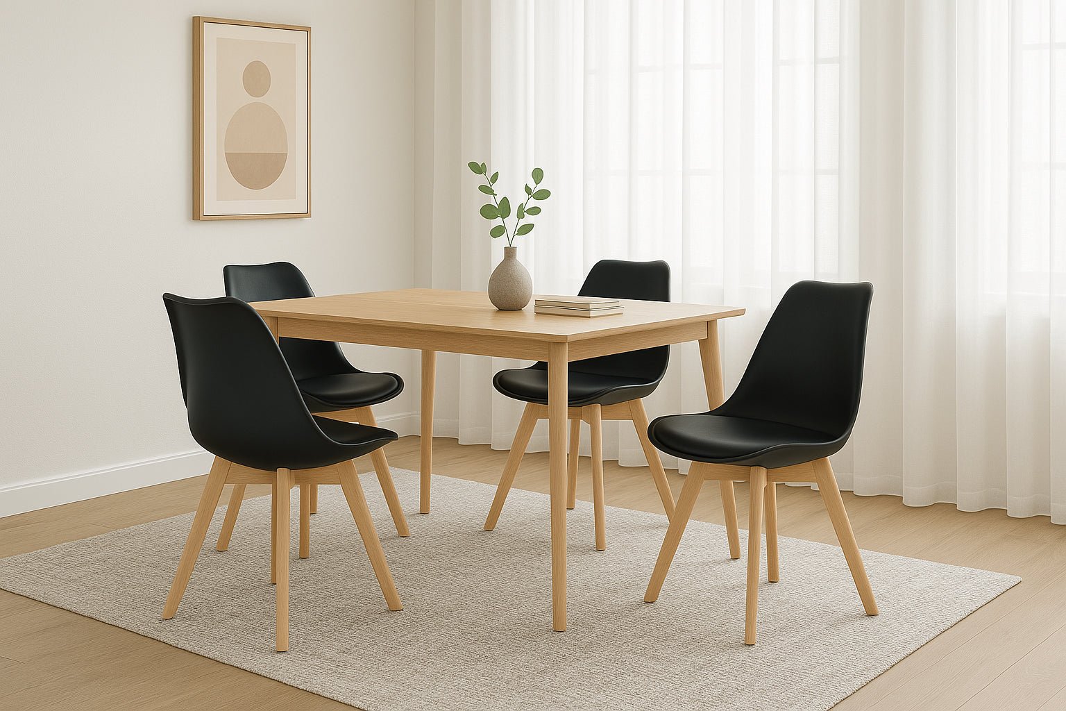 Rocco Tulip Dining Chairs - Black