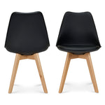 Rocco Tulip Dining Chairs - Black - Bargainia.com - 