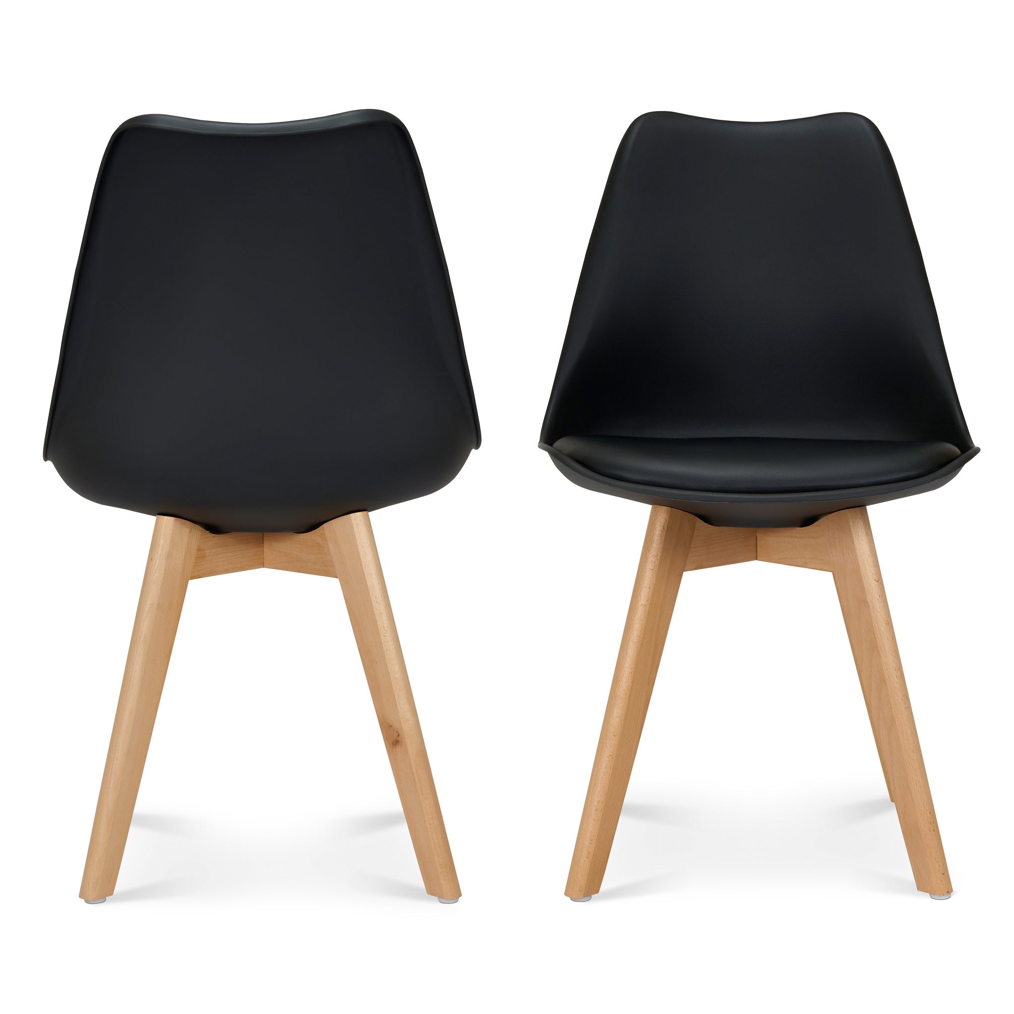 Rocco Tulip Dining Chairs - Black Bargainia Set of 2