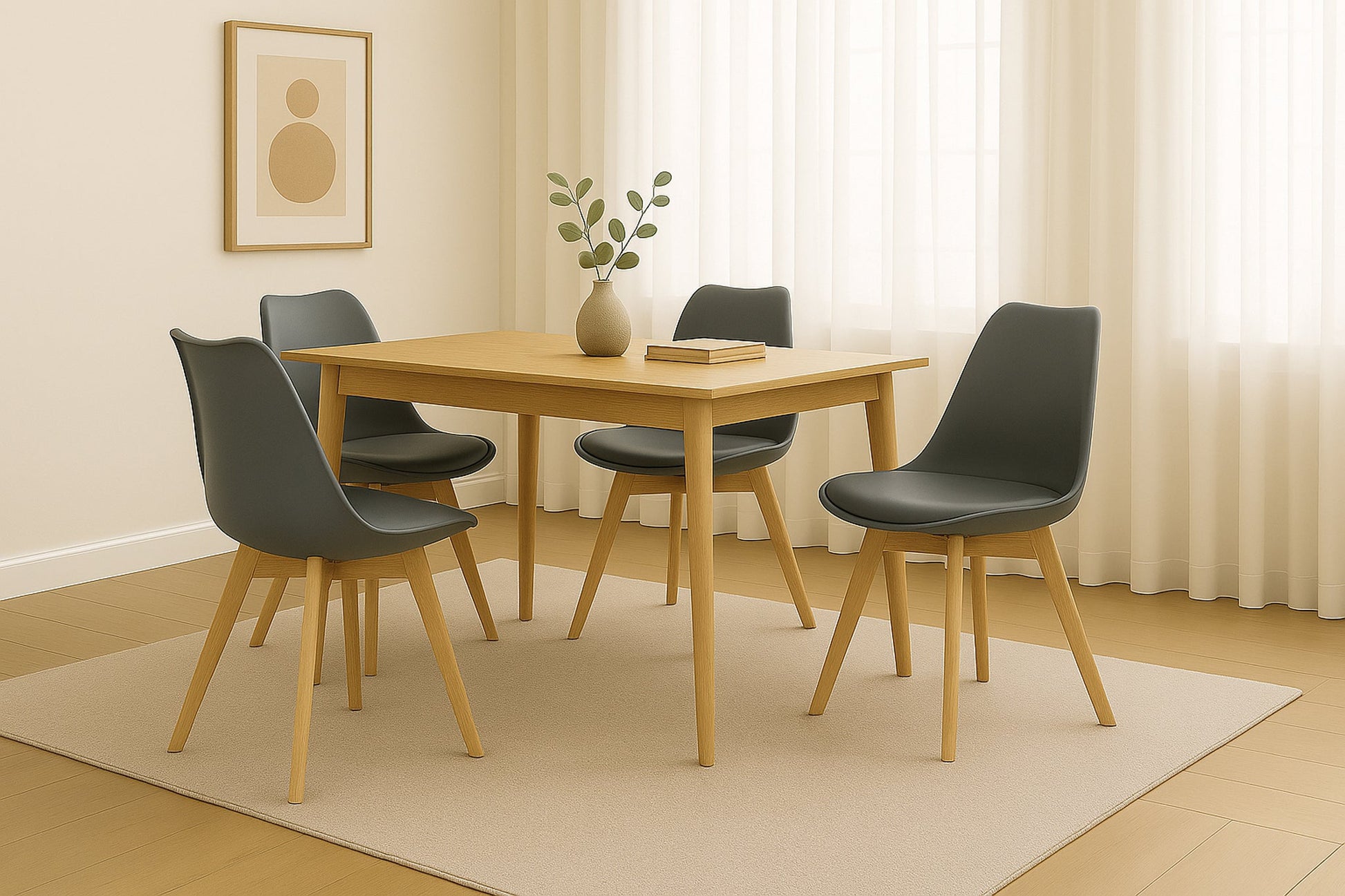 Rocco Tulip Dining Chairs - Dark Grey Bargainia