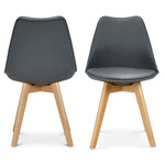 Rocco Tulip Dining Chairs - Dark Grey - Bargainia.com - 