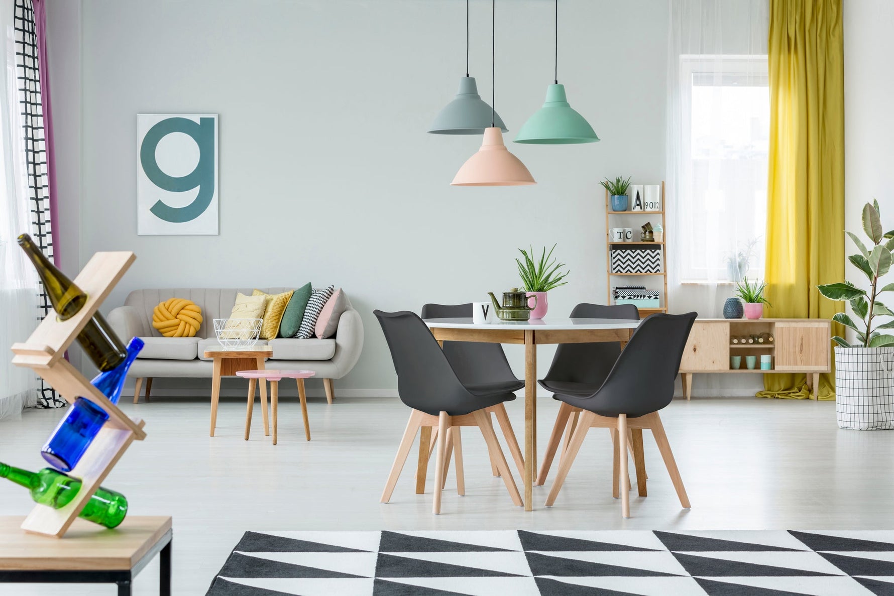 Rocco Tulip Dining Chairs - Dark Grey - Bargainia.com - 